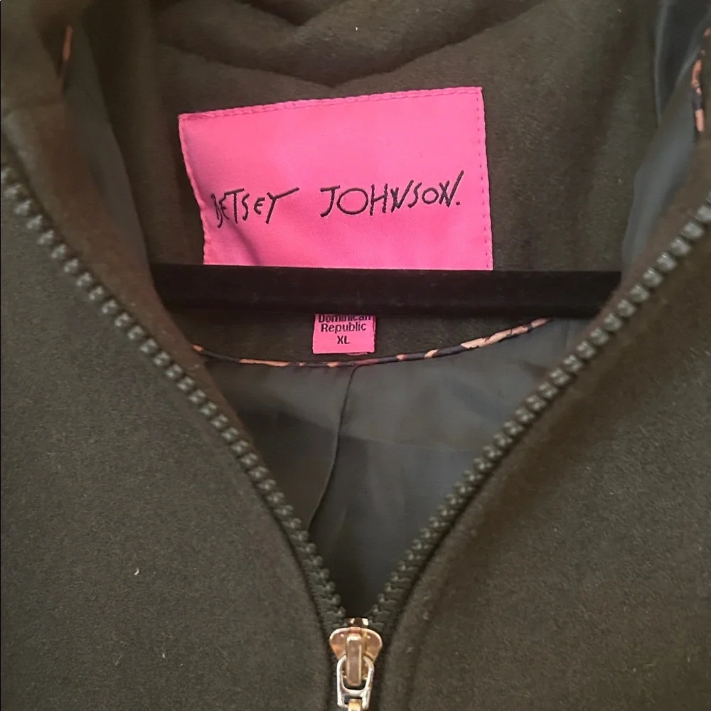 Betsy Johnson Hooded Cape pea coat-dark green - Picture 3 of 5